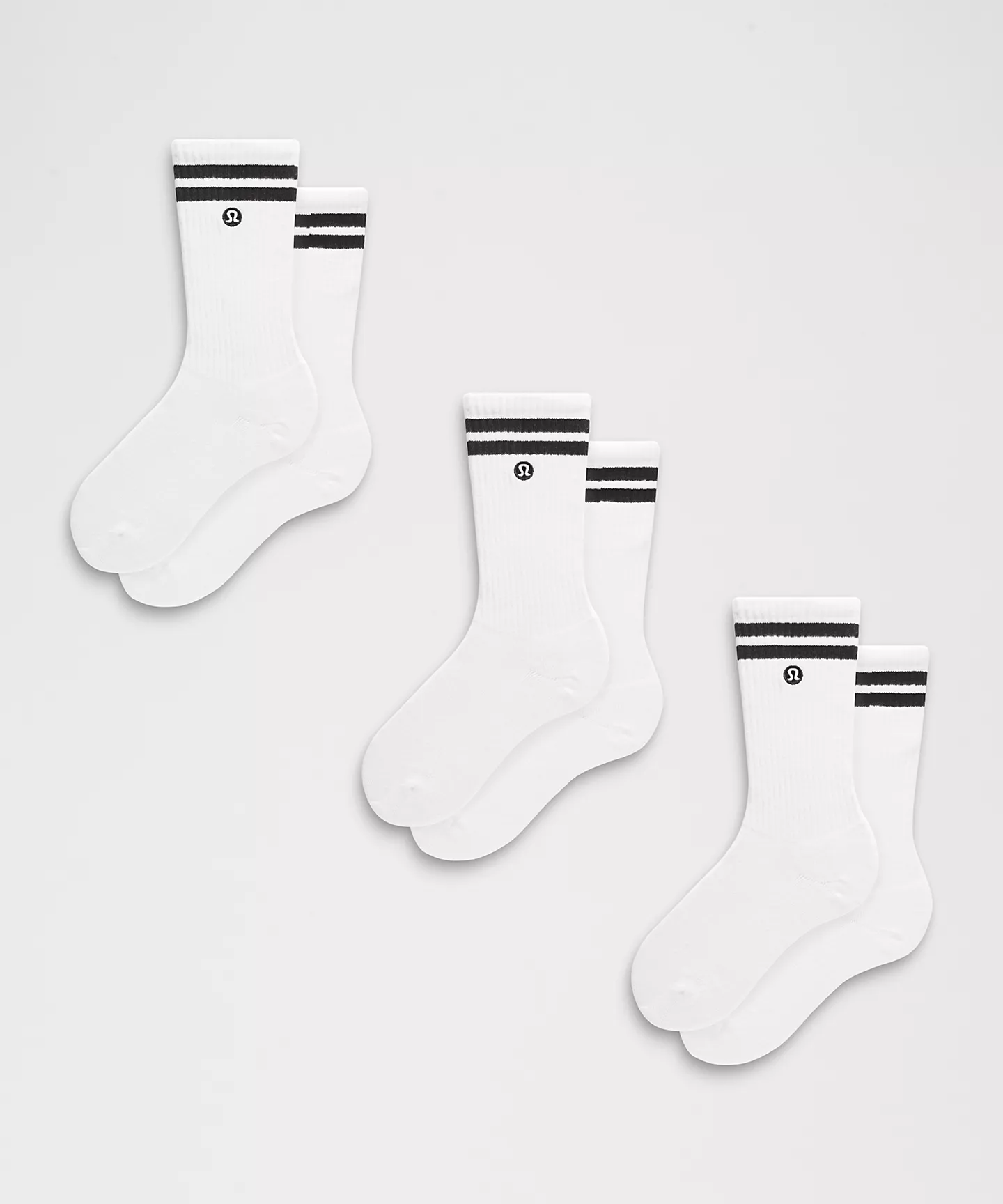 Unisex Daily Essential Crew Socks 3 Pack Stripe - Lululemon